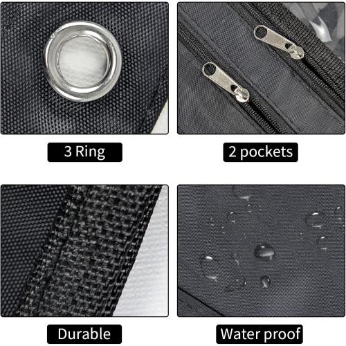 YoeeJob 2 Pack Expandable Pencil Pouches for 3 Ring Binders, Black