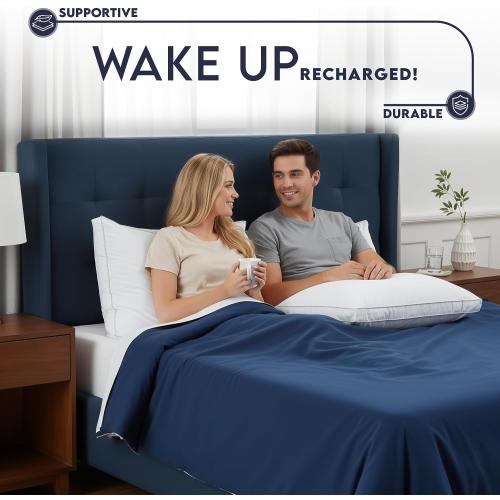 Utopia Bedding Gusset Bed Pillow, Hotel Pillows King Size Set of 2, White