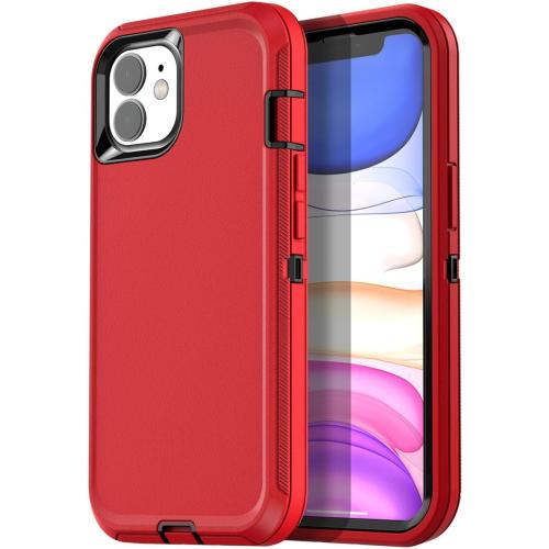 AICase for iPhone 11 Case (6.1), Heavy Duty Drop Protection Rugged Shockproof/Drop/Dust Proof 3-Layer Protective Durable Phone Cover for iPhone 11, Red
