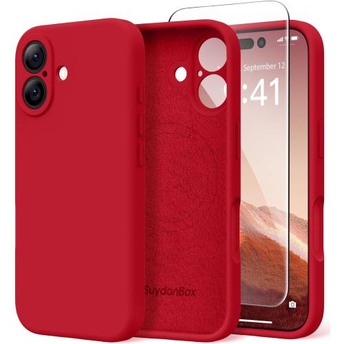 Magnetic for iPhone 17 Case Silicone Deep Red