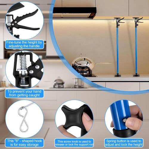 Cabinet Jacks 2Pcs, Adjustable Support Pole 45 to 114, Ceiling Jack