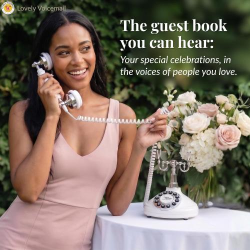 Audio Guest Book, Voicemail Phone Guestbook, White & Black