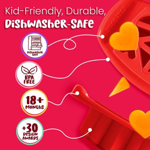 FunBites Sandwich Cutter for Kids Lunch, Crustless Bento 2-Pc Set, 1 Pack