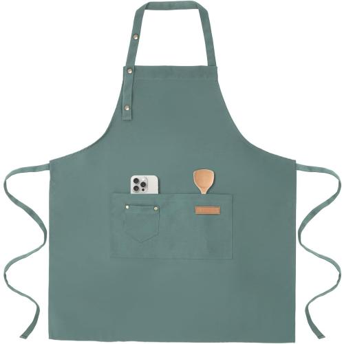 Tosewever Art Aprons for Women Painting Pottery Baking, Mens Buckle Straps Kitchen Apron with Pockets for Chef Cooking