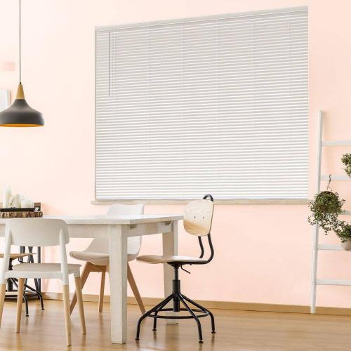 White Cordless Room Darkening Vinyl Mini Blinds with 1 in. Slats-31 in. W x 48 in. L (Actual Size 30.5 in. W x 48 in. L)