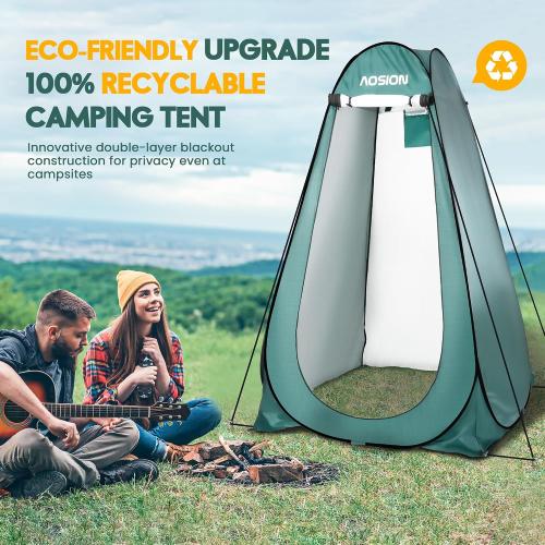 Pop Up Privacy Shower Tent, Portable Changing Dressing Room with Carry Bag, Waterproof Sun Shelter for Camping, Beach, Hiking & Outdoor Activities.COLOR BROWN ‼️