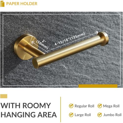 APLusee Toilet Paper Holder, Brushed Dark Gold, 304 Stainless Steel