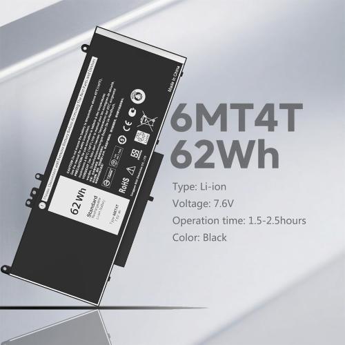 E5470 E5570 Battery 6MT4T Laptop Battery Replacement for Dell Latitude 14 5470 E5470 15 5570 E5570 Series Dell Pricision 3510 M3510 Series Part Number: 7V69Y TXF9M 79VRK 07V69Y [7.6V 62WH]