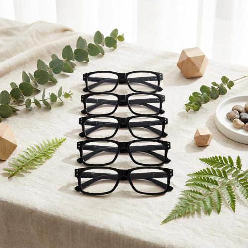 Eyekepper 0.5x Reading Glasses, Readers for Men, 5pack Black Frame Women