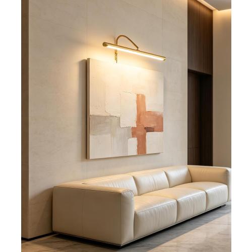 ZitoStory Plug in Picture Light for Wall, Modern Dimmable Picture Frame Lights with Remote LED Wall Art Lights for Paintings Gallery Dartboard (Gold, 16 inch)