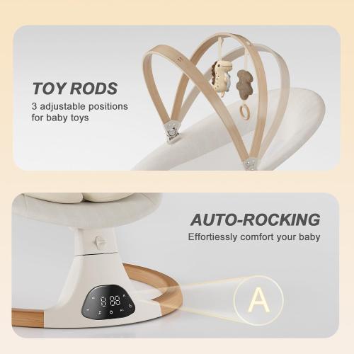 Monamii Baby Swings for Infants, Bluetooth Infant Swing with Music Speaker