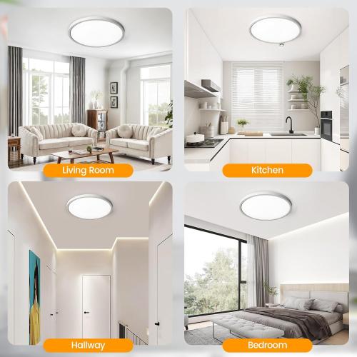 TALOYA Flush Mount LED Ceiling Light，20W 12 Inch-8 Pack,5CCT