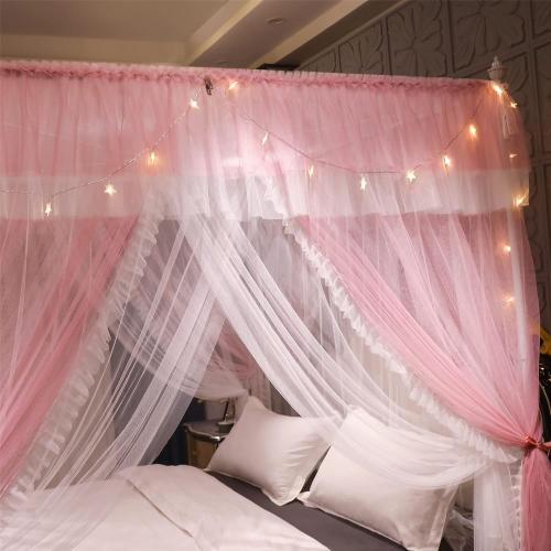 4 Corners Post Ruffle Princess Bed Canopy