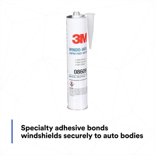 3M Urethane Super Fast Adhesive — 10 Oz. Cartridge, Black, 10–15 Minute Work Time, Model# MMM8609 *MISSING TOP ATTACHMENT**