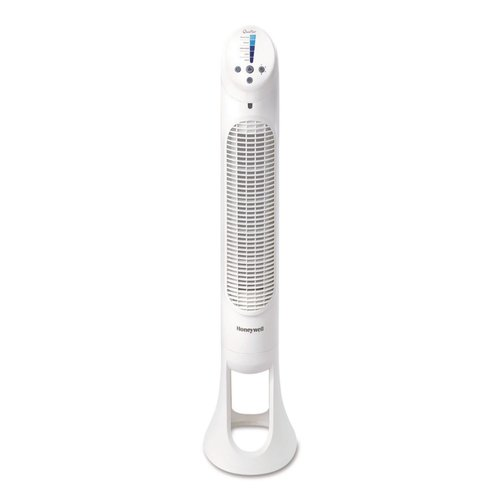 Honeywell 40 inch Bedroom and Living Room White Oscillating QuietSet Tower Fan with 5 Levels of Quiet Remote Control and Powerful Airflow for Fast Whole Room Cooling HYF260W
