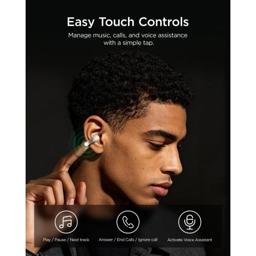 Open Ear Earbuds, Clip-On Design, Wireless Bluetooth 6.0 X7, White