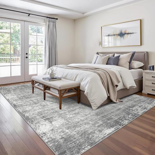 zesthome 5x7 Area Rugs, Modern Abstract Washable Rug for Living Room Grey