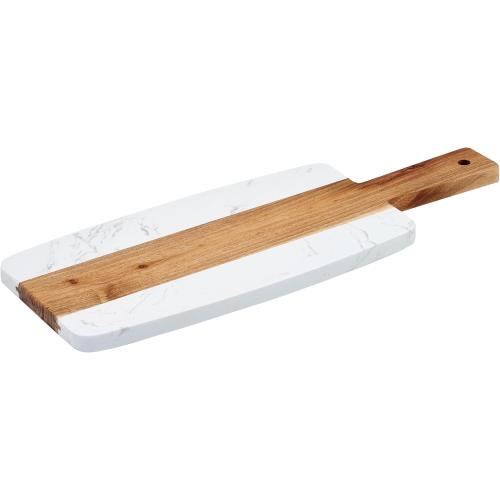 Winco Marble and Wood Serving Board, 15-3/4 x 6