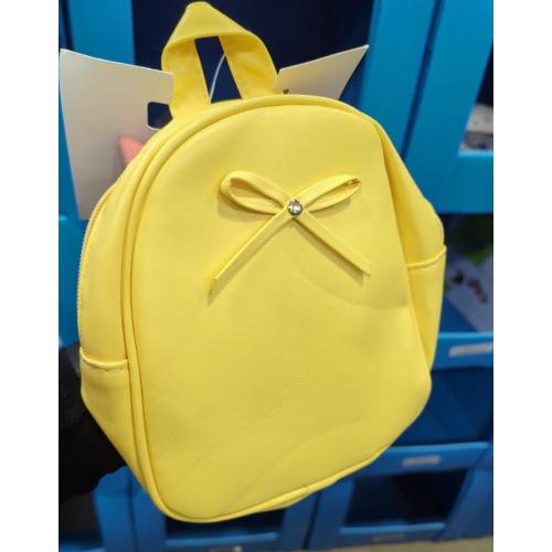 Ladies Pure Color Ladies Small Backpack for women Solid PU leather (Yellow)