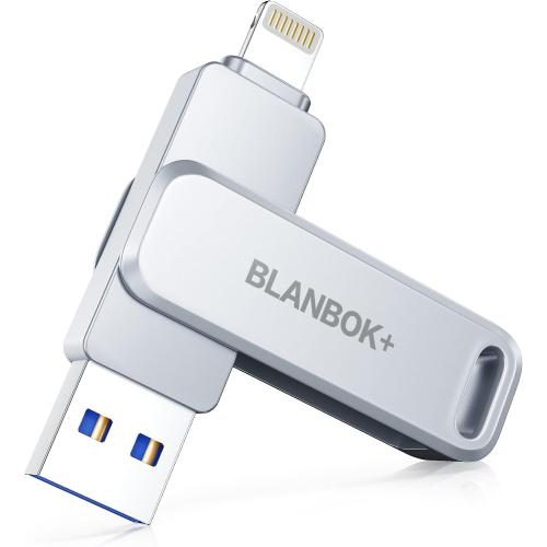 MFi Certified 128GB Photo Stick for iPhone Flash Drive,USB Memory Stick Thumb Drives High Speed USB Stick External Storage Compatible for iPhone/iPad/Android/PC