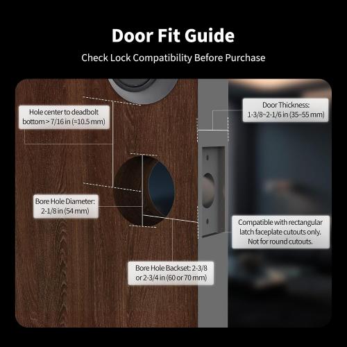 Aqara Smart Lock with Handle U300, Apple Home Key, Smart Lever Lock, Black