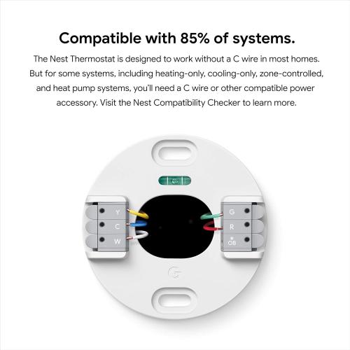 Google Nest Thermostat - Smart Thermostat for Home - Programmable Wifi Thermostat - Snow