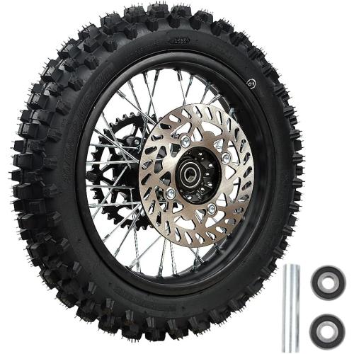 Rim tube tire 80/100-12 3.00-12 12-15MM Dirt Pit Bike Trail axle 12Complete rear wheel For small Wheel Rim Tire Fits 125-160cc TTR SSR Mini Motorcycle
