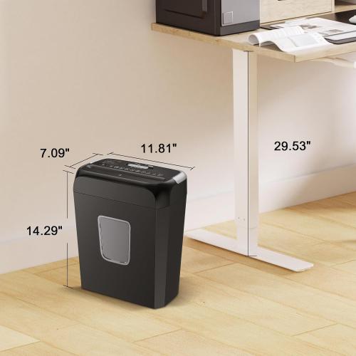 Bonsaii 6-Sheet Cross Cut Paper Shredder for Home, 3.4 Gal Bin