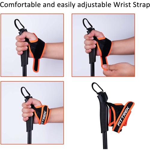 FitTrek Nordic Walking Poles for Men Women - 2 Pack Aluminum Nordic Walking Sticks - Nordic Poles with Ergonomic Grip Adjustable Ultralight for Hiking, Camping, Trekking, Mountaineering, Backpacking