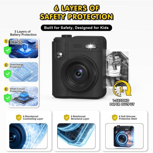 Gofunly Kids Camera Instant Print: Birthday Gifts for Age 4-10 Girls Boys