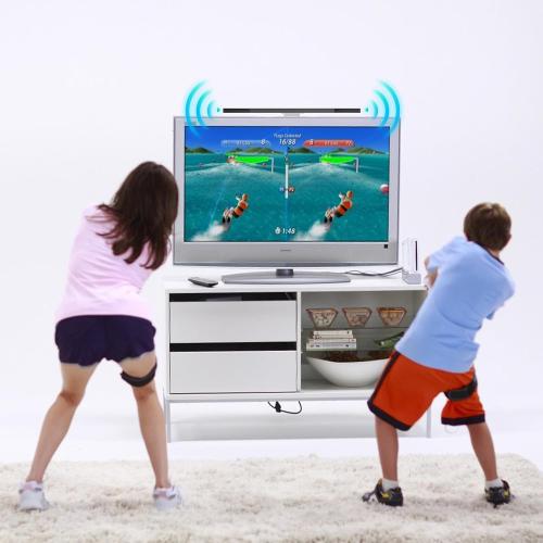 LA NREUCETS Wii Wired Infrared Ray Sensor Bar Replacement Video Game Accessories Compatible with Wii and Wii U Console, Includes Clear Stand