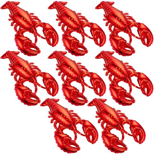 8Pcs Crawfish Balloons Giant Lobster Foil Balloons