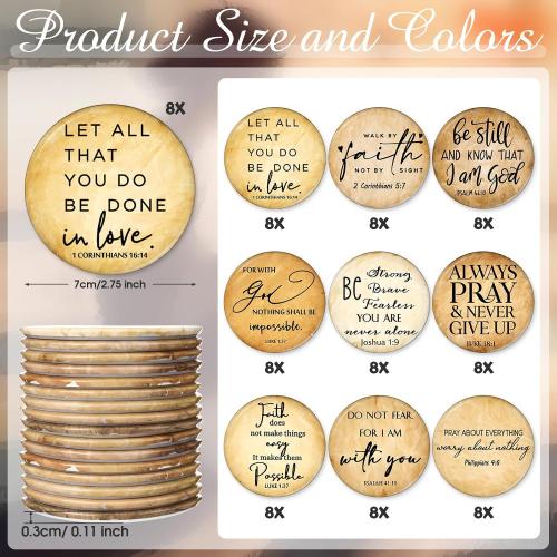 GlikCeil 72 Pcs Christian Compact Mirrors Bulk, Mini Bible Verse Mirrors