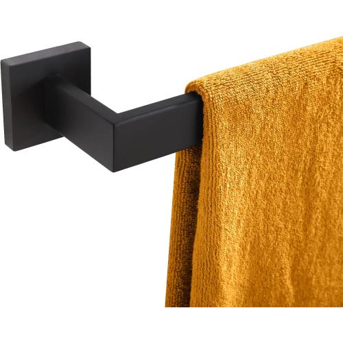KOKOSIRI 24-Inch Single Towel Bar, Bathroom Kitchen Towel Holder, Wall Mounted SUS304 Stainless Steel Towel Rack, Matte Black, B4003BK-L24