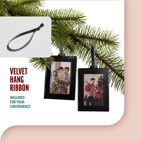 Klikel Hanging Picture Frame Ornaments - Set of 8 2x3 Black Hanging Photo Frame