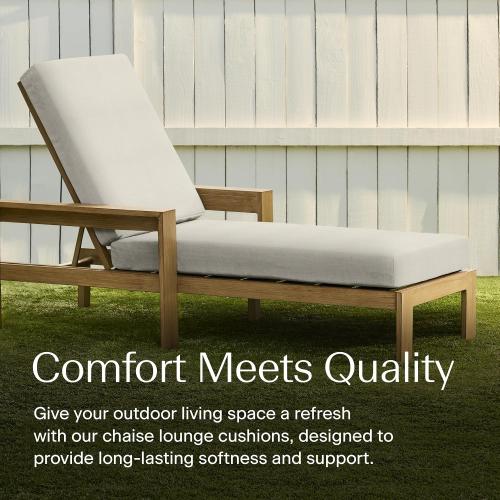 Honeycomb Outdoor Heritage Chaise Cushion for Patio Furniture, 21.5 x 70 | Textured Solid Bone Chair Cushion, Water & Fade Resistant, Reversible Design, Removable Cover for Outdoor Furniture
