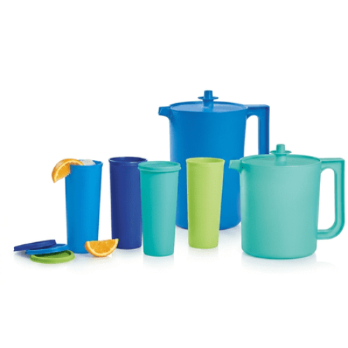 Tupperware Heritage Series with Lids Pitcher and Tumbler Set 12 Count