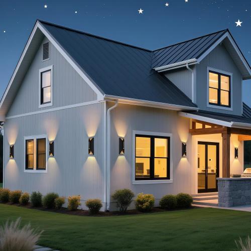 Outdoor Wall Light Fixture, 15 Up and Down Waterproof Porch Wall Sconce, Replaceable Bulb, 3000K LED, Modern Black Outside Lights for House, Front Door, Garage