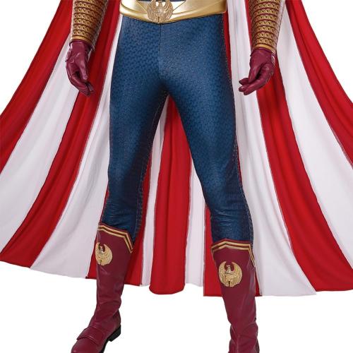 Mens Homelander Cosplay Costume, Homelander Luxury Battle New Uniform Bodysuit with Cloak