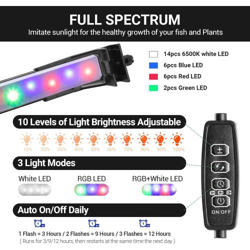 3.5 Gallon Betta Fish Tank, All in One Aquarium Starter Kits with Back Filter, Adjustable Pump, 25W Heater, LED Thermometer, LED Light with Timer & Water Changer Kit, Gifts for Mom Wife
