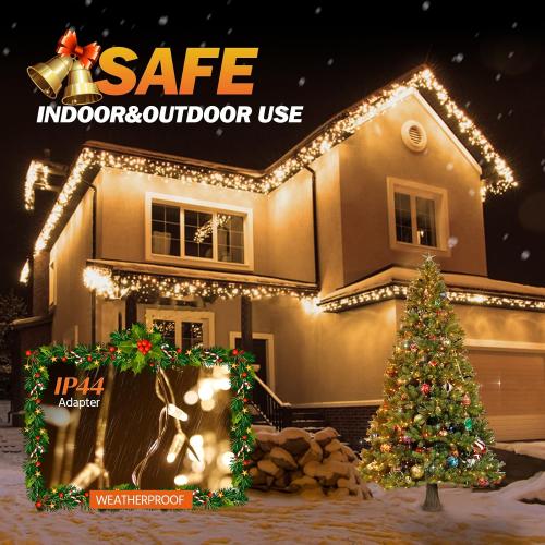 Icicle Christmas Lights Outdoor, 480 LED 39FT Icicle String Lights with 96 Drops 8 Modes and Timer, Twinkle Icicle Fairy Lights for House Patio Bedroom Wedding (Warm White)