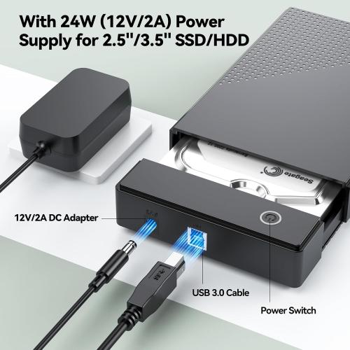 3.5 Hard Drive Enclosure, USB 3.0 Internal/External Hard Drive Case