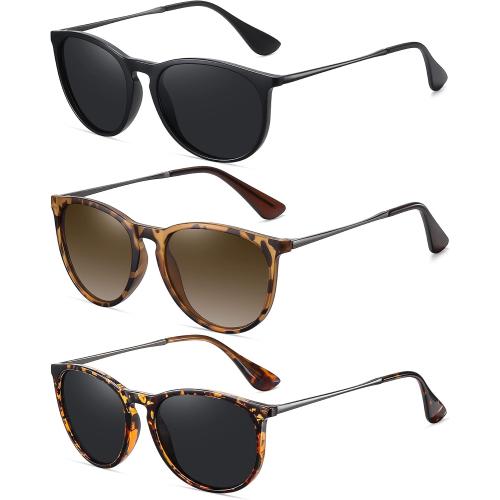 WOWSUN Retro Polarized Sunglasses Womens 2026 Trendy Round Classic Glasses
