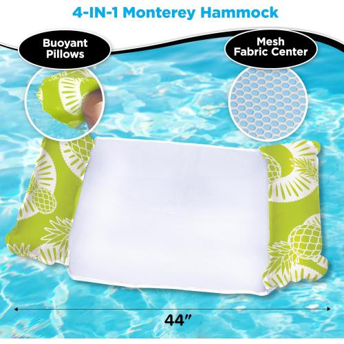 Waterlife 4-in-1 Pool Hammock 4-Pack, Inflatable Pool Chair Float, Water (Saddle, Lounge Chair, Drifter)