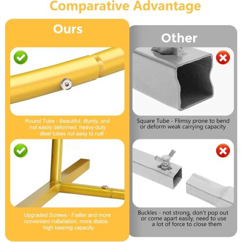 6.6FT Metal Arch Backdrop Stand Gold Balloon Arch Frame for Wedding Party