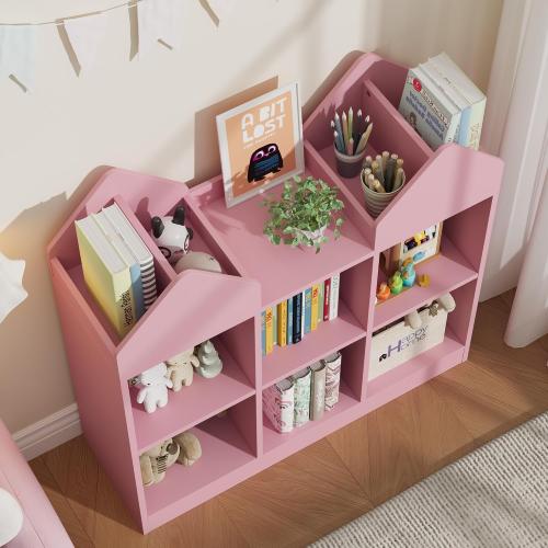 Garvee Kids Bookshelf and Toy Storage Organizer, Pink