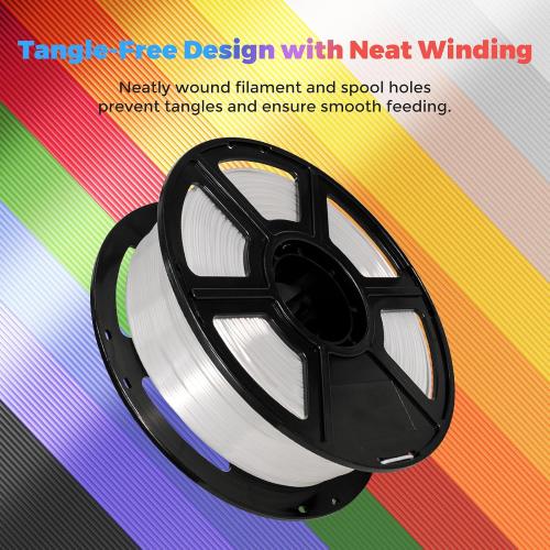 Flashforge 3D Printer Filament Silk PLA 1.75mm 1kg Spool-Dimensional Accuracy  /- 0.02mm (White)