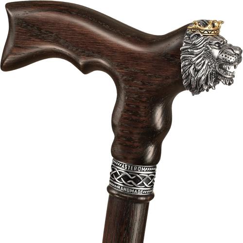 Asterom Walking Cane - Handmade Lion Canes for Men & Women - Wooden, Stylish, Cool Walking Sticks for Men, Seniors