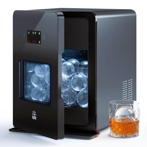 2'' Clear Ice Ball Maker – 4 Ice Spheres in 35min, 144 pcs/Day, Auto&Manual Fill, Fast Ice Machine with LCD Touch Panel, Self-Cleaning, Quiet Home & Bar Ice for Whiskey Bourbon Parties