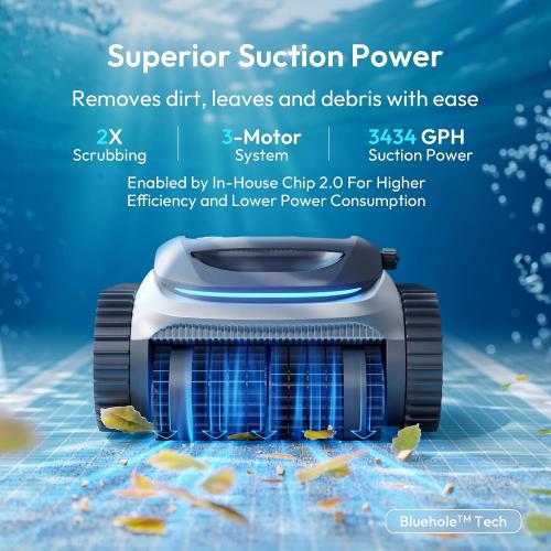 (2026 Upgrade) BUBLUE C10P Gen2 Robotic Pool Vacuum Max to 420 Min Runtime
